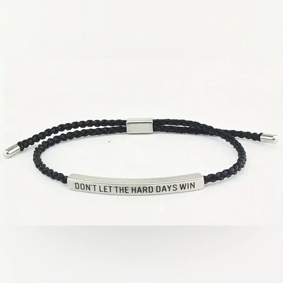 “Don’t Let the Hard Days Win” Inspirational Braided Bracelet NWOT - Picture 2 of 3